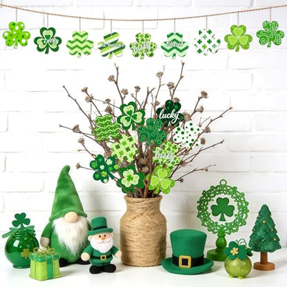36PCS Wooden Shamrock Ornaments to Paint St. Patrick's Day Decorations (36 Count)