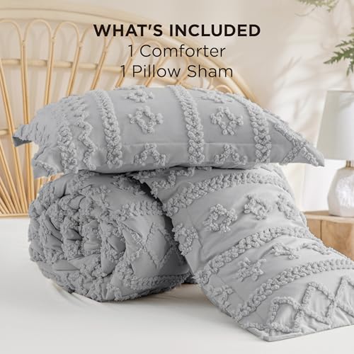 Tufted Boho Comforter Set Twin Size
