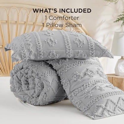 Tufted Boho Comforter Set Twin Size
