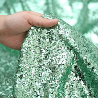 Sequin Tablecloth 60x120 Inch Green for Wedding Party