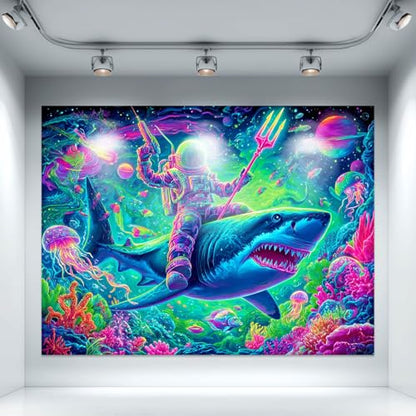 Blacklight Tapestry Galaxy Room Wall Art 78 x 59 Inch