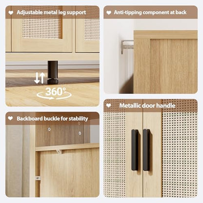 Rattan Buffet Cabinet with Storage