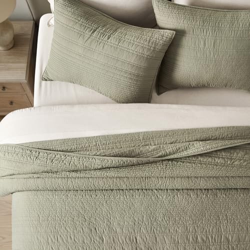 HOME 100% Cotton Modern Lines Quilt Set Queen Size