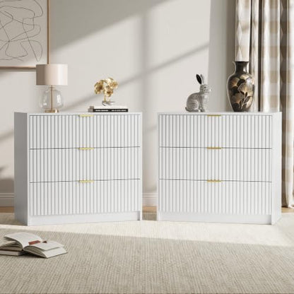 3 Drawer Nightstand Set of 2