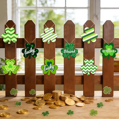 36PCS Wooden Shamrock Ornaments to Paint St. Patrick's Day Decorations (36 Count)