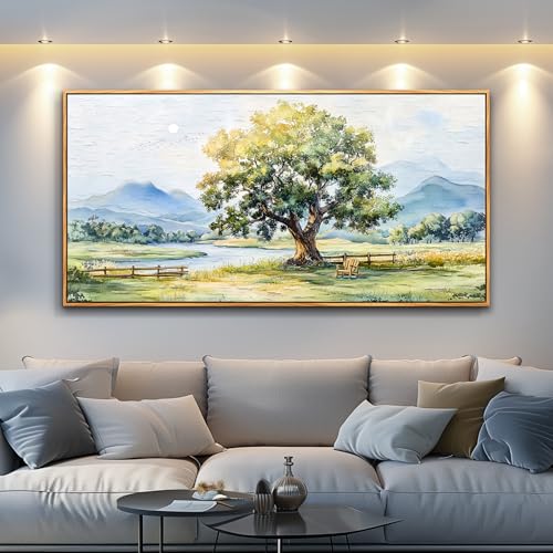 Farmhouse Wall Art For Dining Room Canvas Wall Decor For Bedroom Office Green Tree Ink