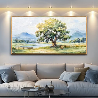 Farmhouse Wall Art For Dining Room Canvas Wall Decor For Bedroom Office Green Tree Ink