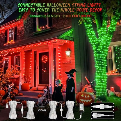 200 LED Red & Green String Lights Outdoor for Christmas Decor (66 Foot)