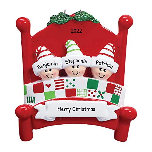 Bedtime Family of 3 Ornament 2026 Personalized Family Christmas Ornaments 2026