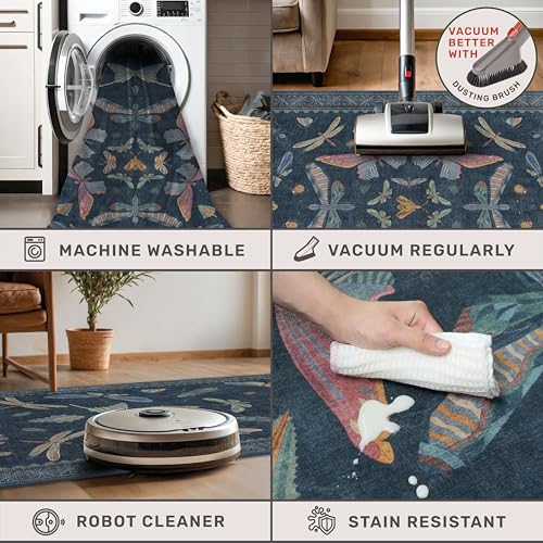 Washable 2x8 Insect Entryway Runner Rug for Bathroom (16 Sq Ft)