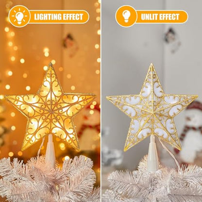 Christmas Tree Topper Star Lighted Plug in Christmas Tree Star Topper