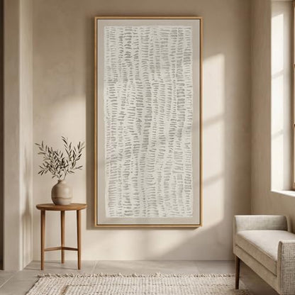 Large Framed Neutral Beige Minimalist Abstract Wall Art