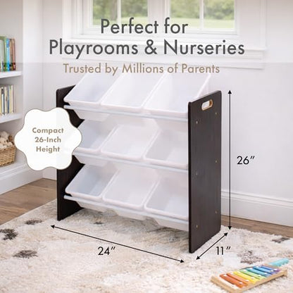 Toy Storage Organizer with 9 Removable Storage Bins for Kids Playroom