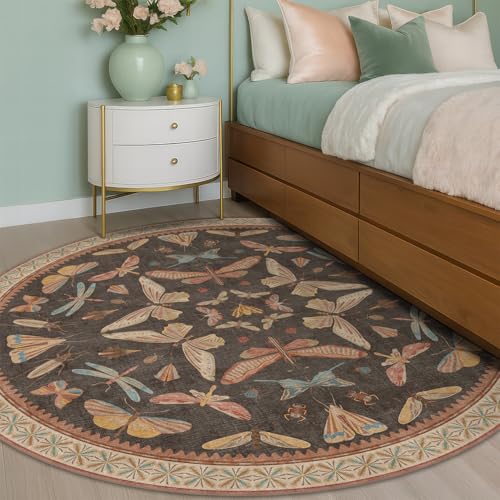 Vintage 6ft Round Living Room Rug (28.27 Sq Ft)