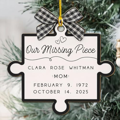 Personalized Our Missing Piece Christmas Ornament