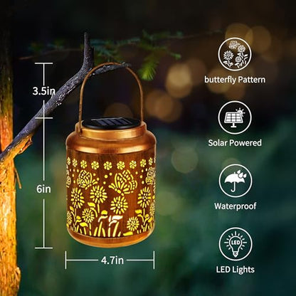 Butterfly Solar Lantern Lights 2 Pack (2 Count)