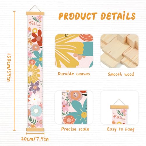 Personalized Name Growth Chart Wall Decor for Kids