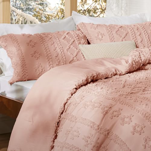 Tufted Boho Comforter Set Queen Size