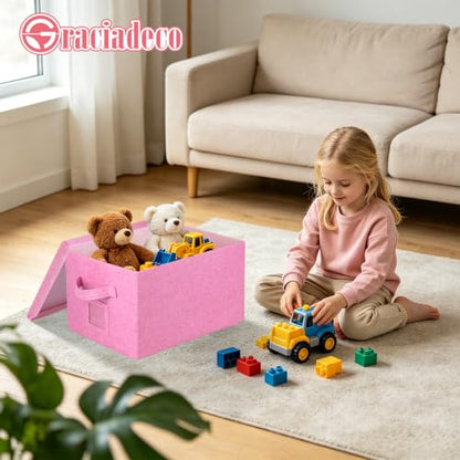 Storage Bins With Lids Closet Organizer Cabinet Box For Clothes (2 Count)
