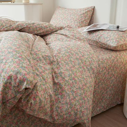 Vintage Flowers Comforter Set King Coquette Floral Bedding Set