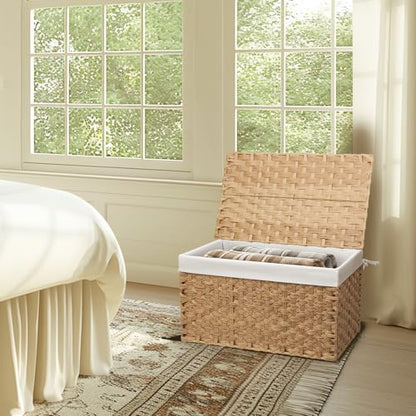 Wicker Storage Basket with Lid
