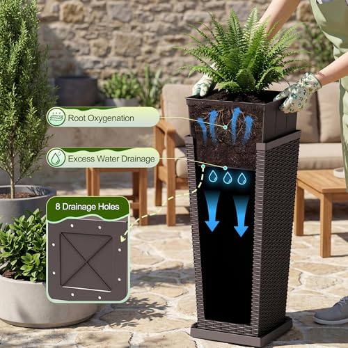 Resin 24'' Tall Planters (2 Count)