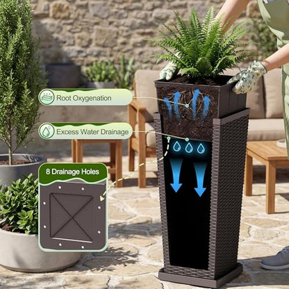 Resin 24'' Tall Planters (2 Count)