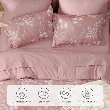Floral Rose Pink Comforter Set