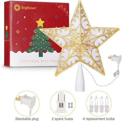 Christmas Tree Topper Star Lighted Plug in Christmas Tree Star Topper