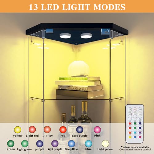 Corner Glass Display Cabinet with LED
