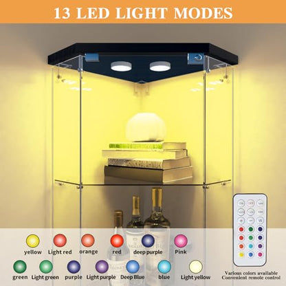 Corner Glass Display Cabinet with LED