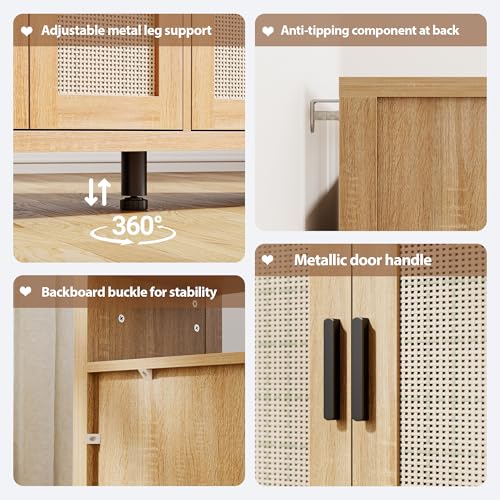 Rattan Buffet Cabinet with Storage
