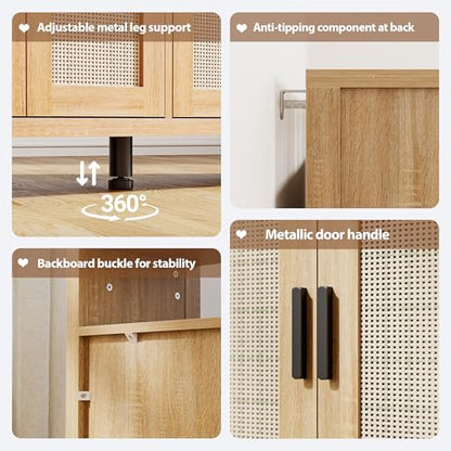 Rattan Buffet Cabinet with Storage