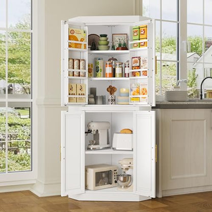 63" Metal Corner Kitchen Pantry Cabinet