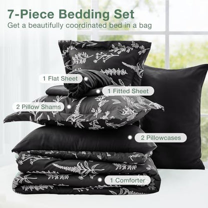 Black Bed in a Bag Queen 7 Pieces