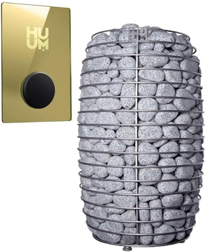 GL4 Outdoor Sauna Kit, Garden Luxury-Series Outdoor DIY Sauna Kit, Thermo-Spruce, up to 4 Persons Bundles (Sauna Heater and Sauna Stones Included) (HIVE MINI 6 WiFi - Gold)