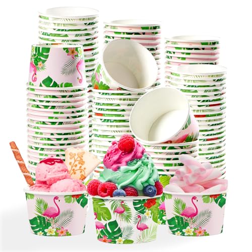 120Pcs 12oz Hawaiian Ice Cream Cups for Hot or Cold Food