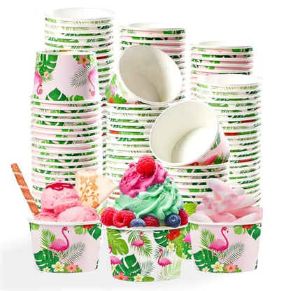 120Pcs 12oz Hawaiian Ice Cream Cups for Hot or Cold Food