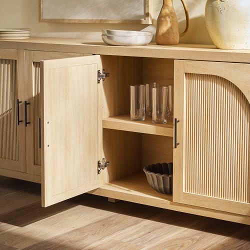 Sasha 4 Door Reeded Sideboard Buffet with Cord Management