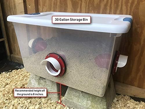 RentACoop DIY Large 6-Port Chicken Feeder Kit - Includes Ports, Rain Hoods, and Hardware - Suitable for Bantam Chickens, Turkeys, Ducks, Peafowl, and Other Poultry - 6 Pack
