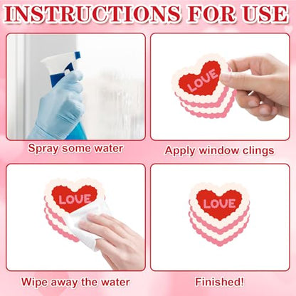 Happy Valentine's Day Window Clings 6 Sheets (6 Count)