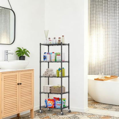 5 Wire Shelving Metal Storage Rack Adjustable Shelves
