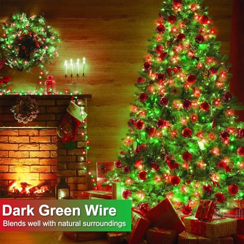 Red and Green Christmas Lights Outdoor