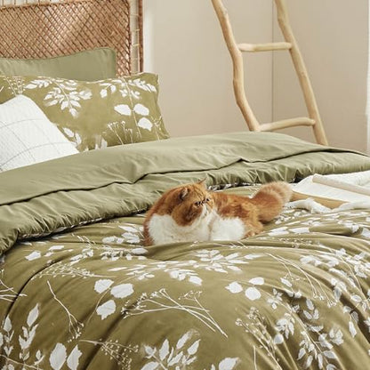 Floral Olive Green Comforter Set