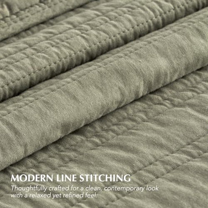 HOME 100% Cotton Modern Lines Quilt Set Queen Size