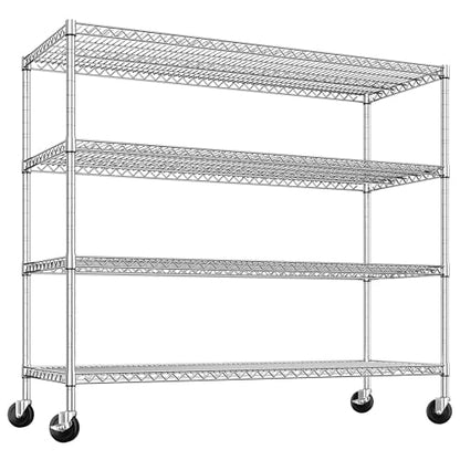 4 Tier Heavy Duty Shelving with Wheels