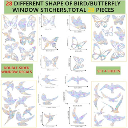 28Pcs Bird Window Strike Prevention