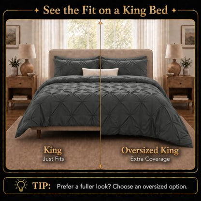 King Size Comforter Set Dark Grey