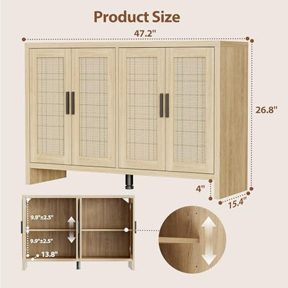 Rattan Buffet Cabinet with Storage