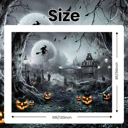 10x8ft Gray Halloween Backdrop Spooky Photography Background